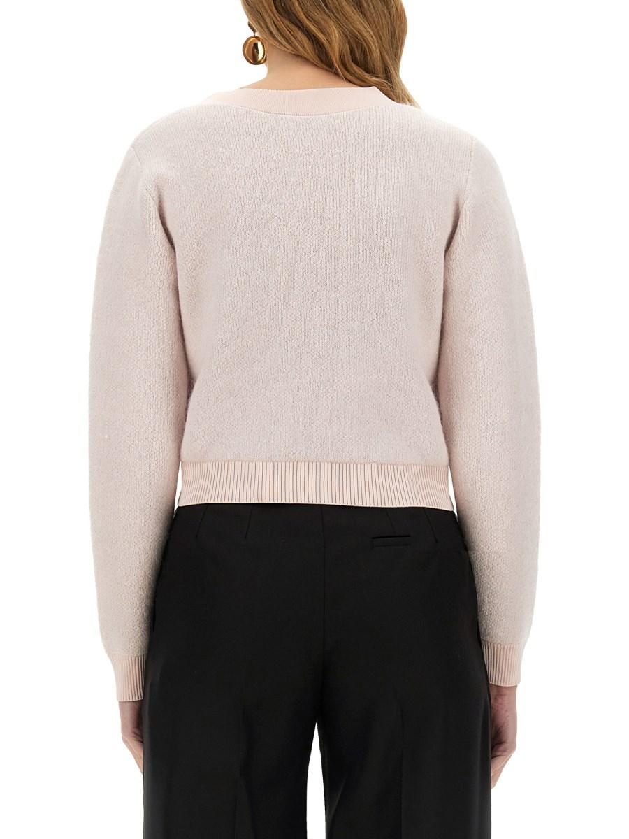 NINA RICCI CARDIGAN IN MOHAIR CON SCOLLO A V 2025