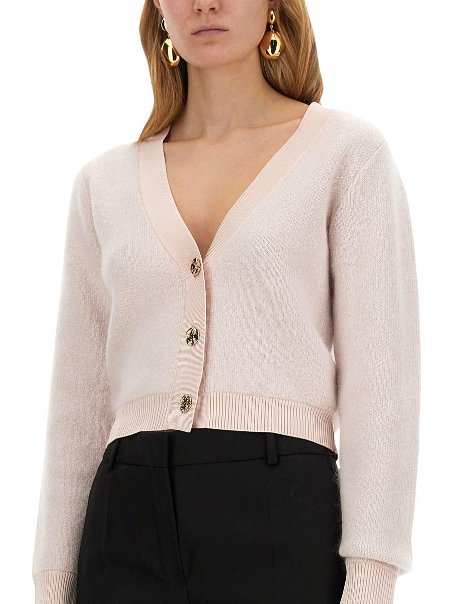 NINA RICCI CARDIGAN IN MOHAIR CON SCOLLO A V 2025