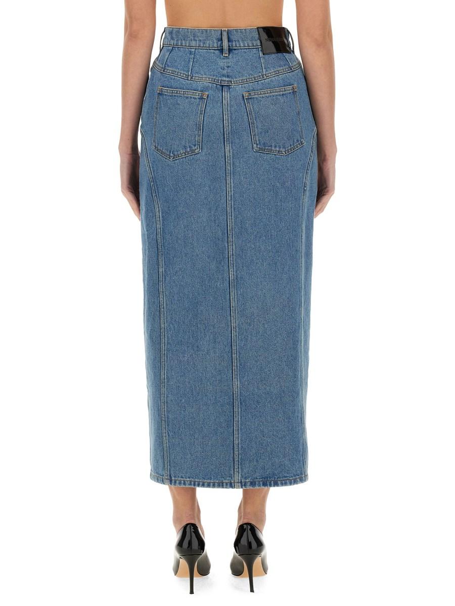 NINA RICCI GONNA LUNGA IN DENIM CON SPACCO In Linea