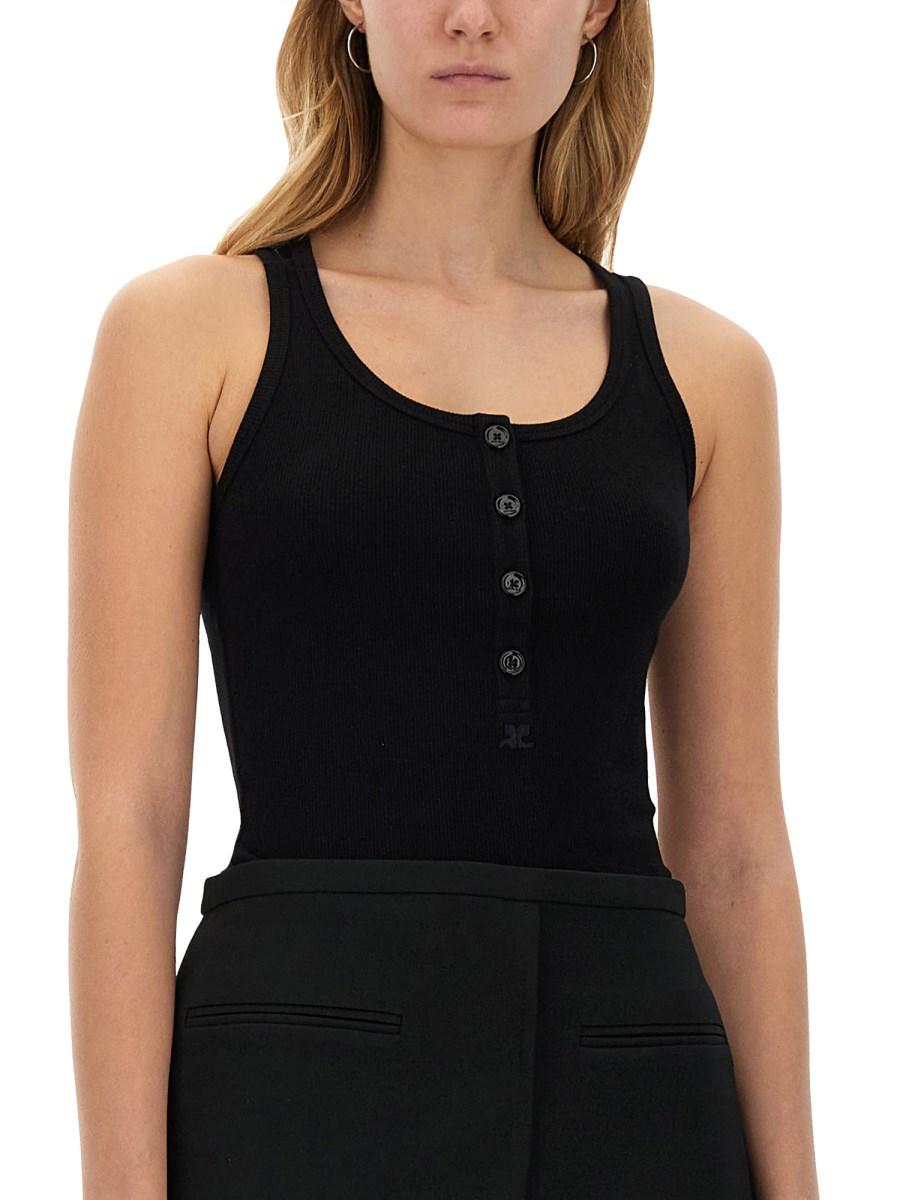 COURREGES TANK TOP RIB 90'S Soddisfazione Garantita