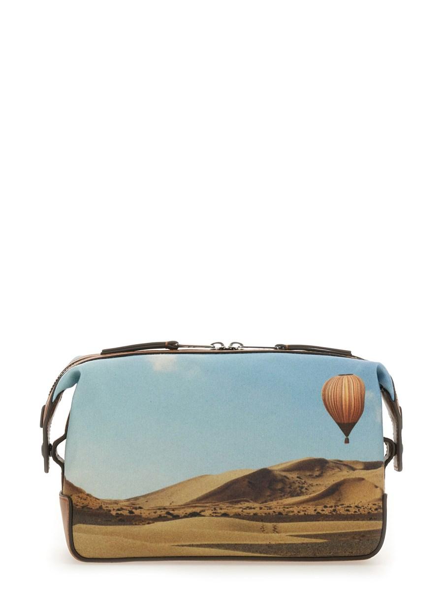 PAUL SMITH BEAUTY CASE CON STAMPA SIGNATURE STRIPE BALLOON IN TELA Vendite Flash