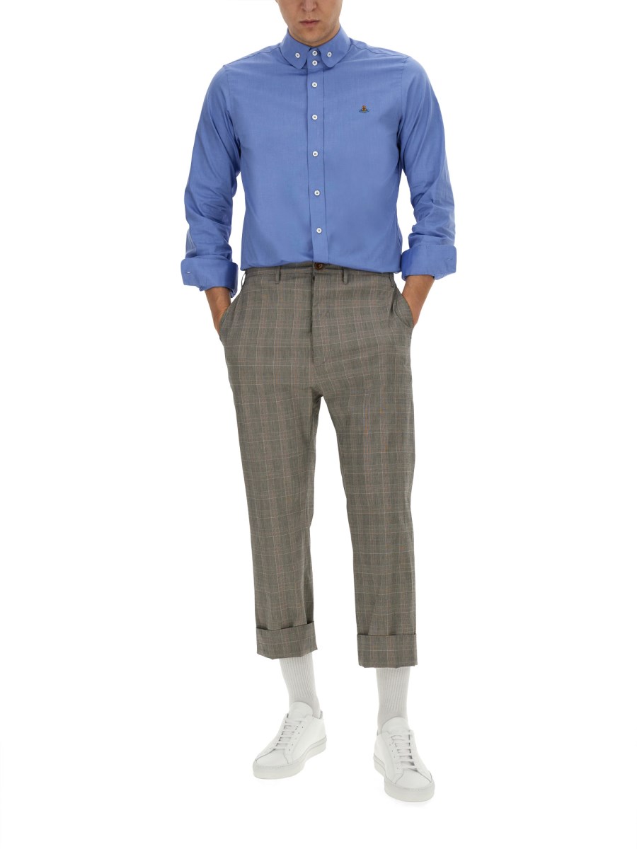 VIVIENNE WESTWOOD CAMICIA KRALL BUTTON DOWN IN COTONE Offerta natalizia
