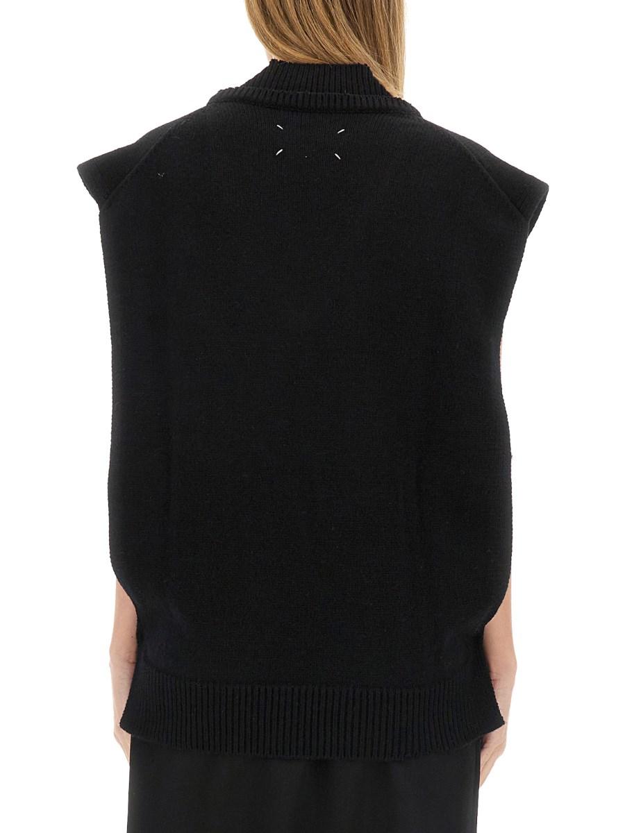 MAISON MARGIELA GILET IN MAGLIA A STRATI Enormi sconti
