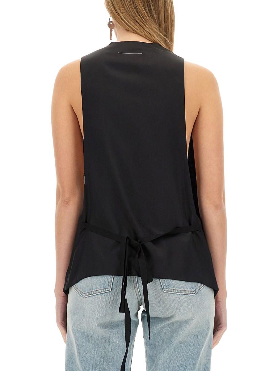 MM6 MAISON MARGIELA GILET MONOPETTO IN TWILL Duty-free