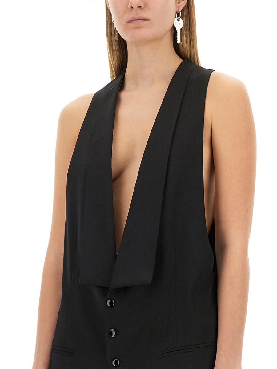 MM6 MAISON MARGIELA GILET MONOPETTO IN TWILL Duty-free
