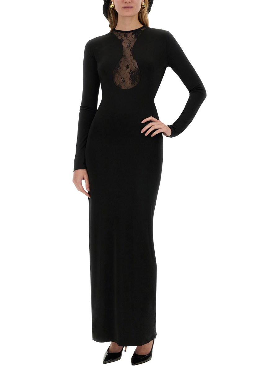 NINA RICCI ABITO LUNGO CON INSERTO IN PIZZO 2025