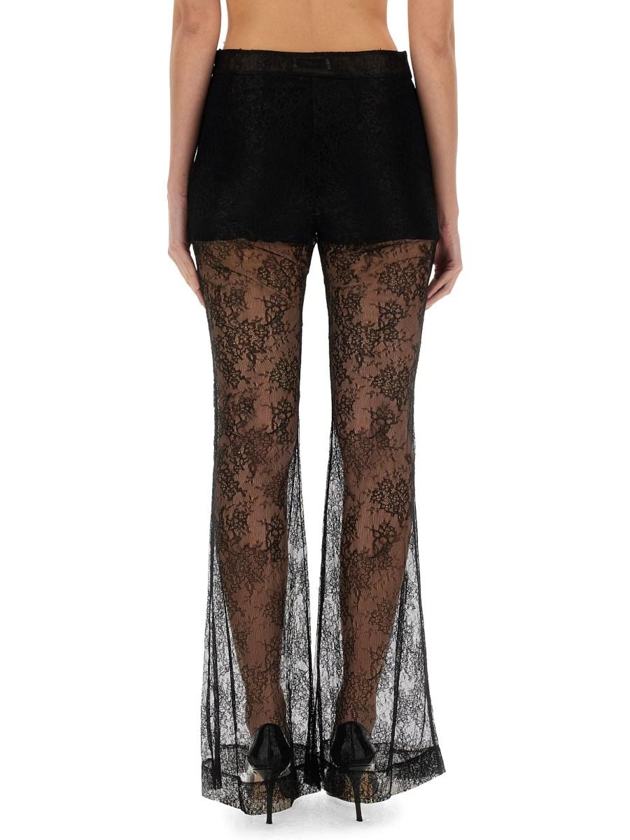 NINA RICCI PANTALONE SVASATO IN PIZZO CHANTILLY Nuovo
