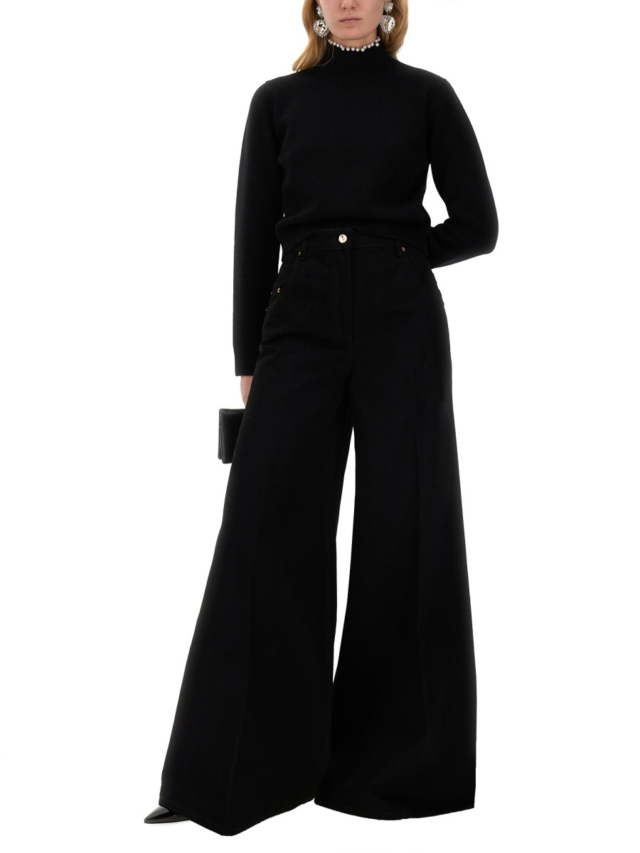 NINA RICCI PANTALONE SVASATO IN DENIM Spedizione Gratuita