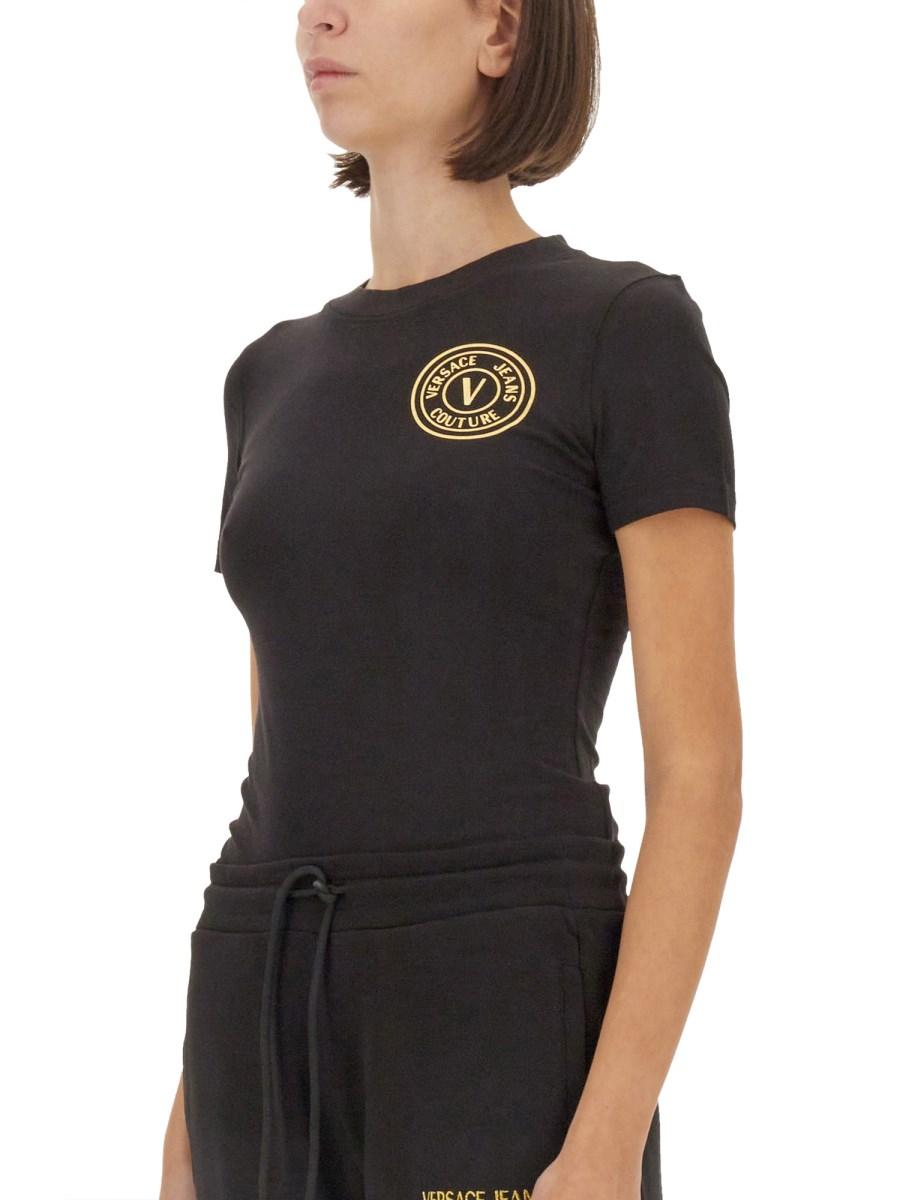 VERSACE JEANS COUTURE T-SHIRT IN JERSEY DI COTONE CON LOGO Hotsell