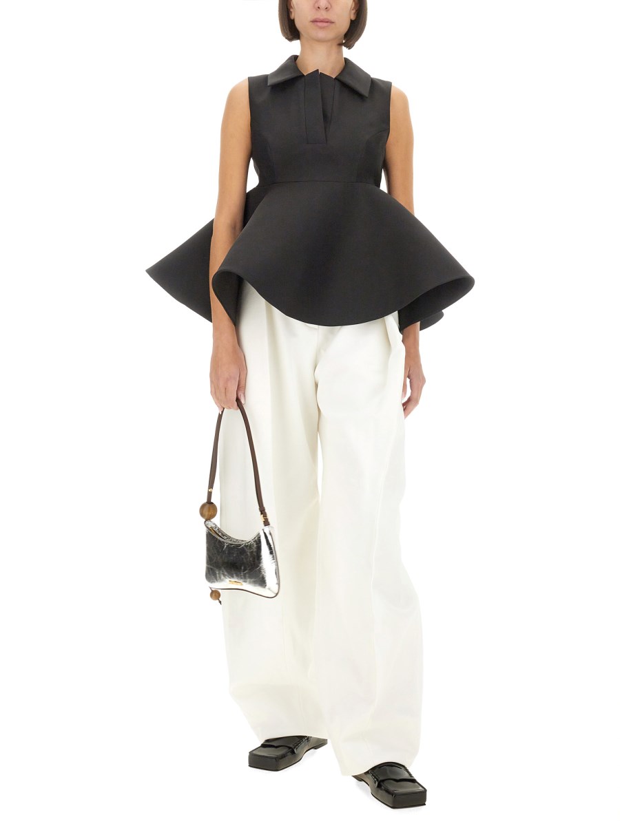 JACQUEMUS TOP SPALLA CON VOLANT Offerta migliore
