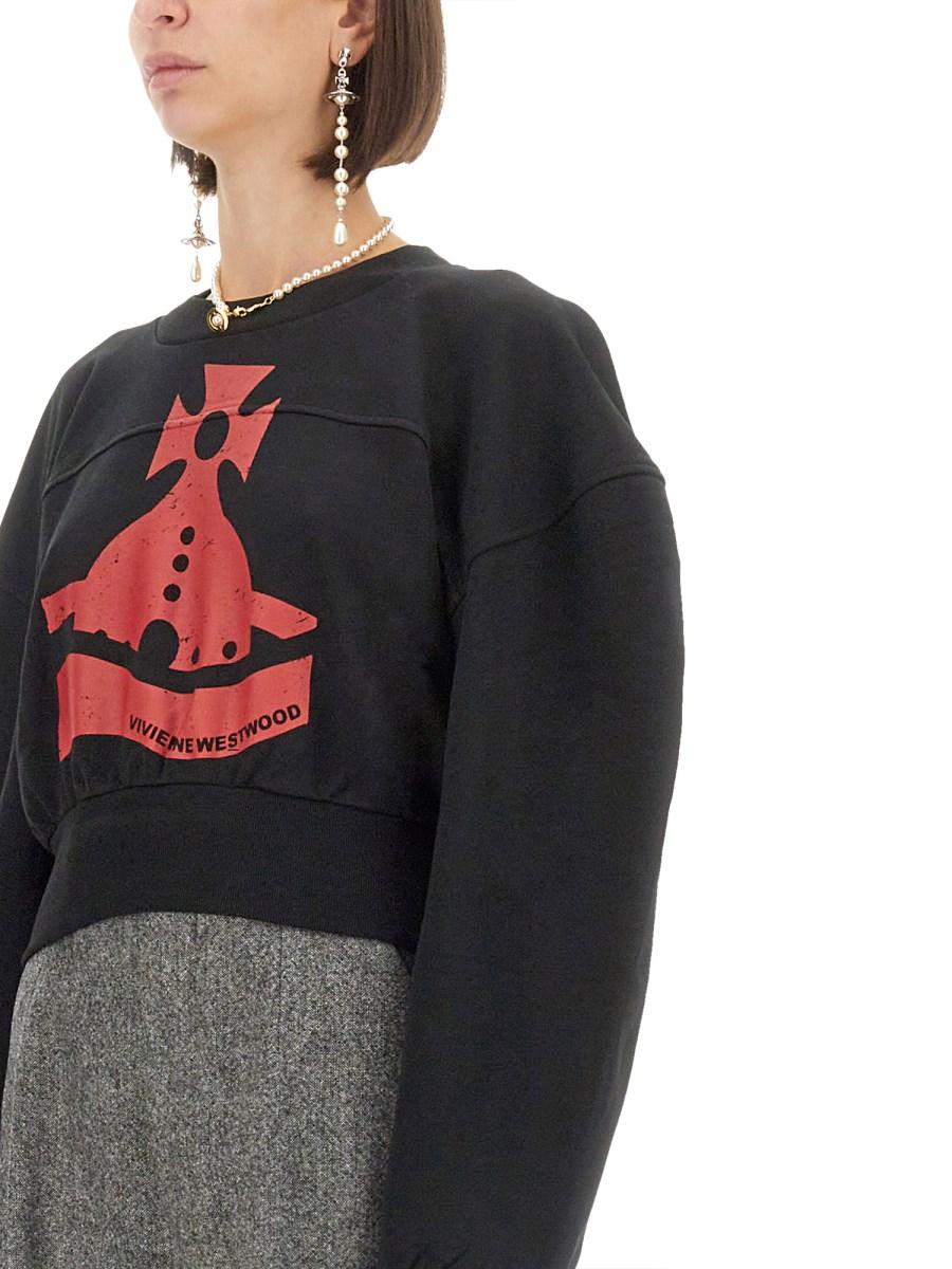 VIVIENNE WESTWOOD FELPA CON STAMPA ORB IN JERSEY DI COTONE Offerte speciali