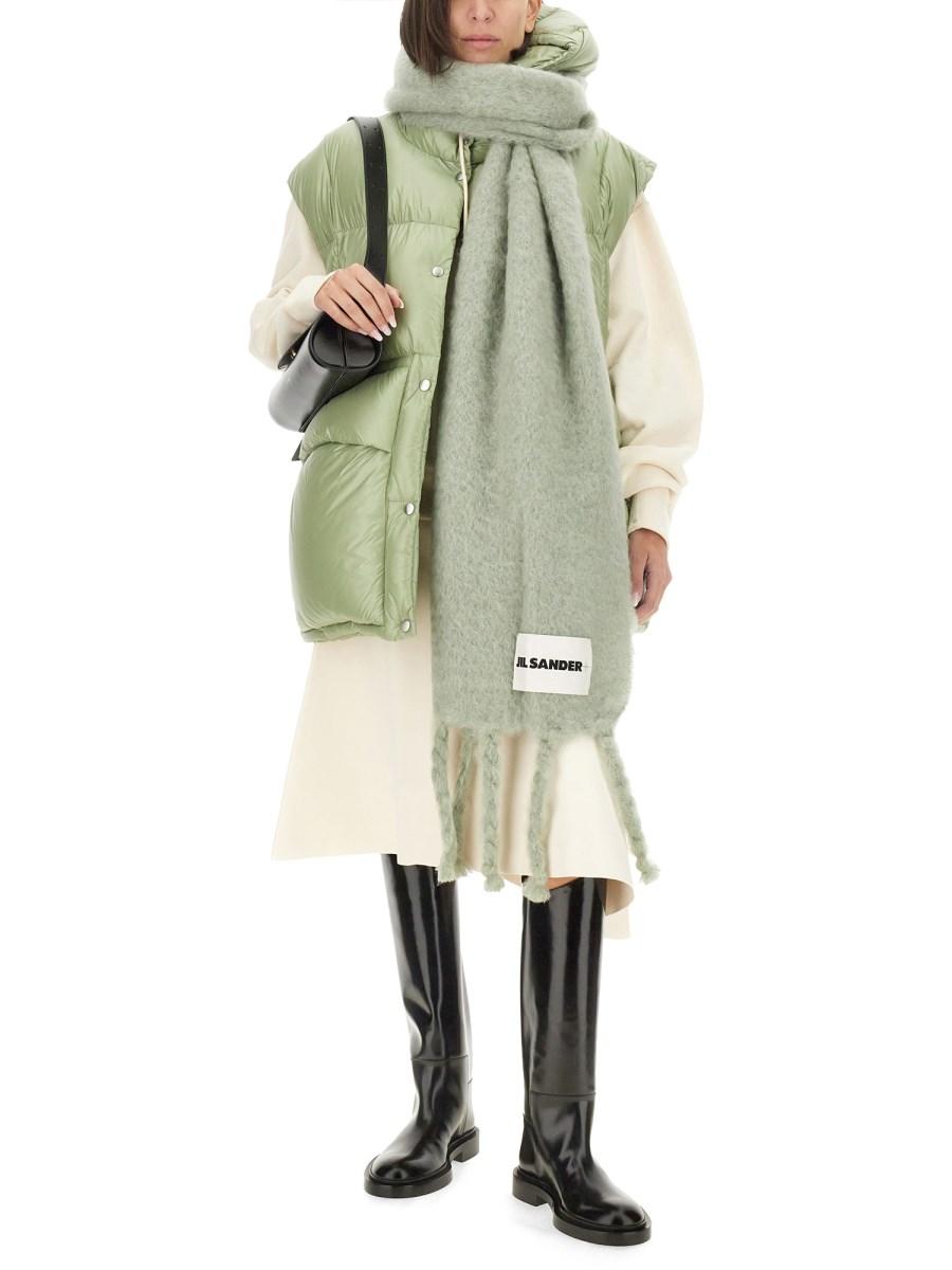 JIL SANDER GILET CON LOGO IN NYLON Sconti VIP