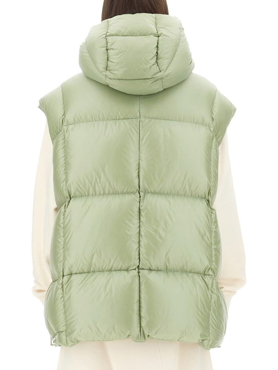 JIL SANDER GILET CON LOGO IN NYLON Sconti VIP