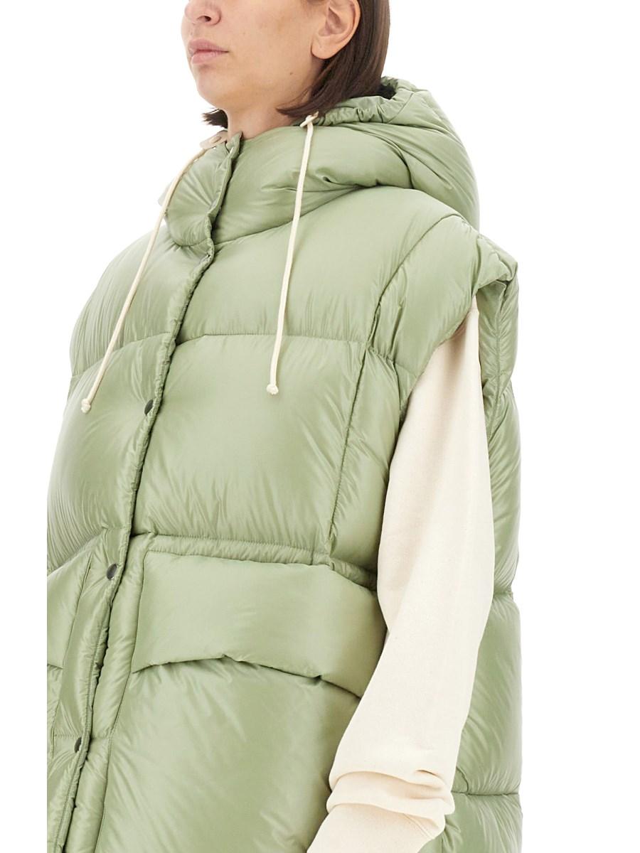 JIL SANDER GILET CON LOGO IN NYLON Sconti VIP