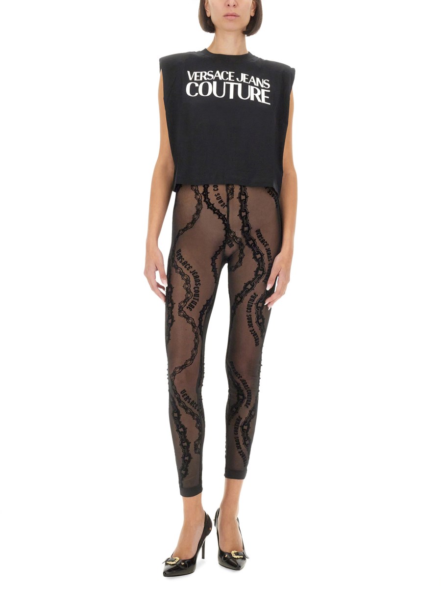 VERSACE JEANS COUTURE LEGGINGS CON STAMPA Ritorno libero