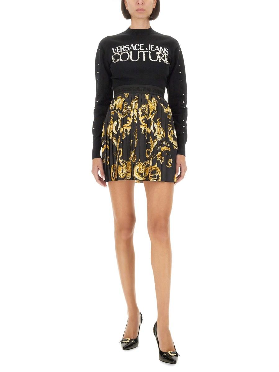 VERSACE JEANS COUTURE MAGLIA IN VISCOSA CON LOGO Ultimo giorno