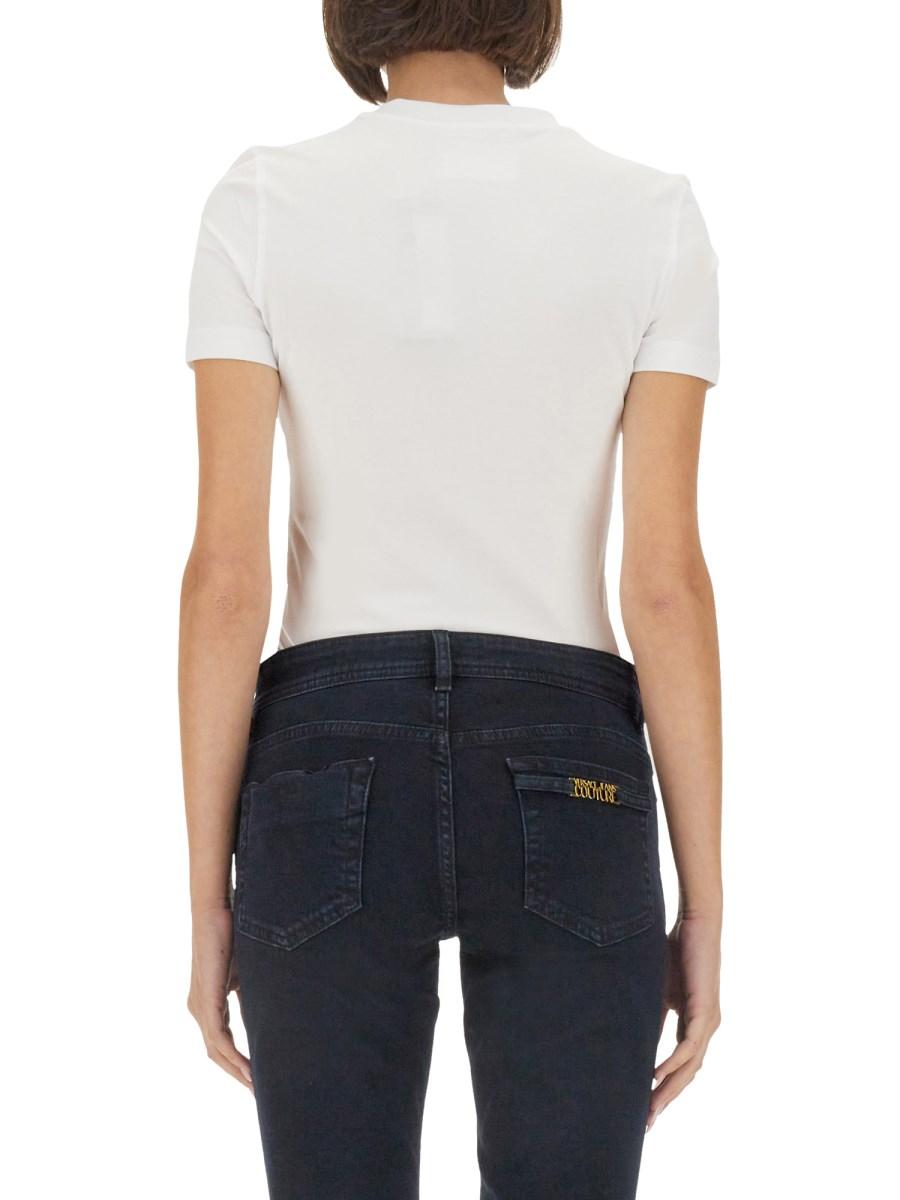 VERSACE JEANS COUTURE T-SHIRT IN JERSEY DI COTONE CON LOGO Offerta speciale della fabbrica