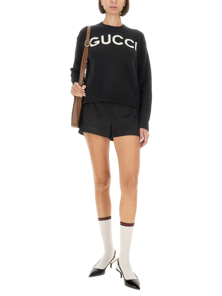 GUCCI MAGLIA IN LANA CON INTARSIO LOGO Discount Store per i nuovi prodotti