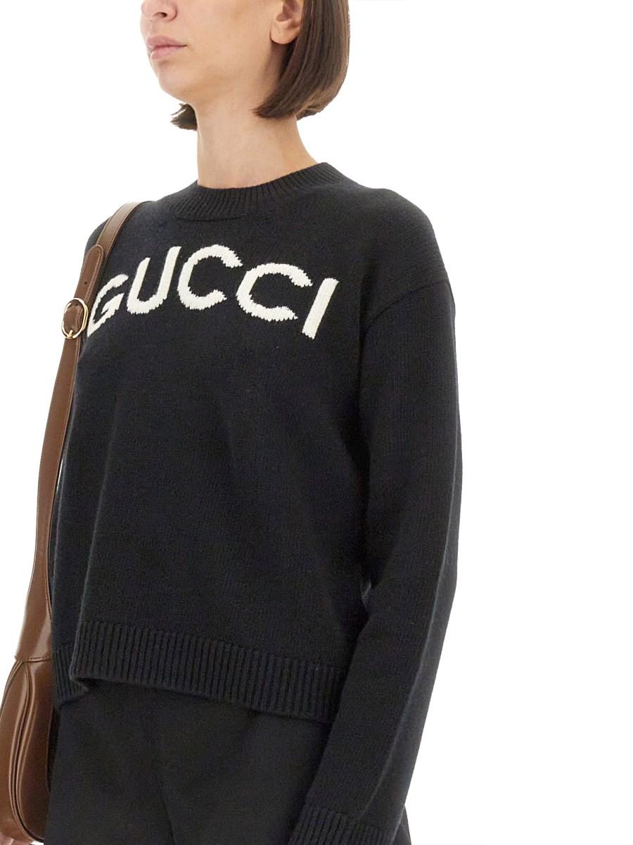 GUCCI MAGLIA IN LANA CON INTARSIO LOGO Discount Store per i nuovi prodotti