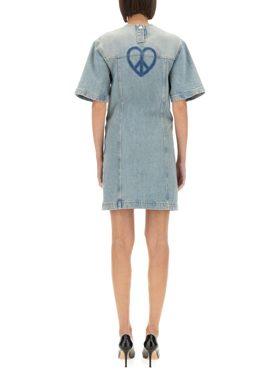 MOSCHINO JEANS ABITO MINI IN DENIM SMART CODES Enormi sconti