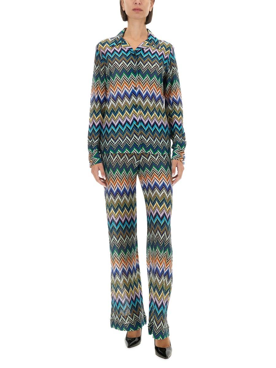 MISSONI CAMICIA TAGLIO BOWLING IN VISCOSA ZIG ZAG 50% di sconto con spedizione gratuita