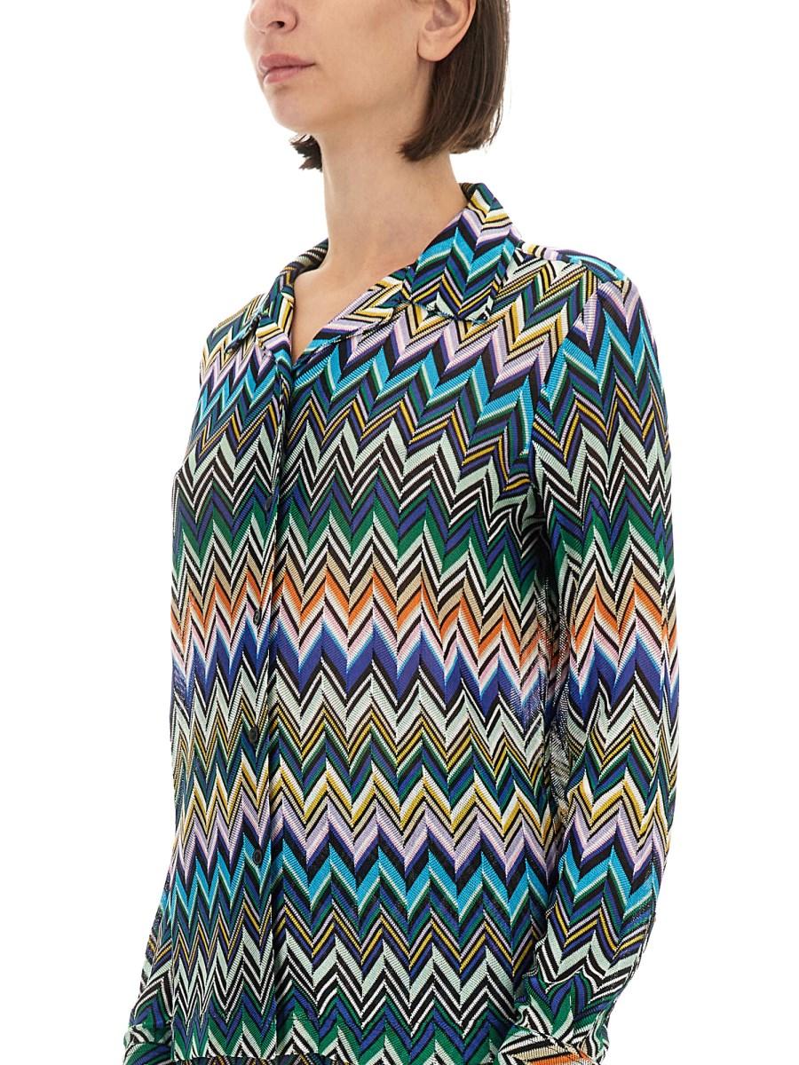 MISSONI CAMICIA TAGLIO BOWLING IN VISCOSA ZIG ZAG 50% di sconto con spedizione gratuita