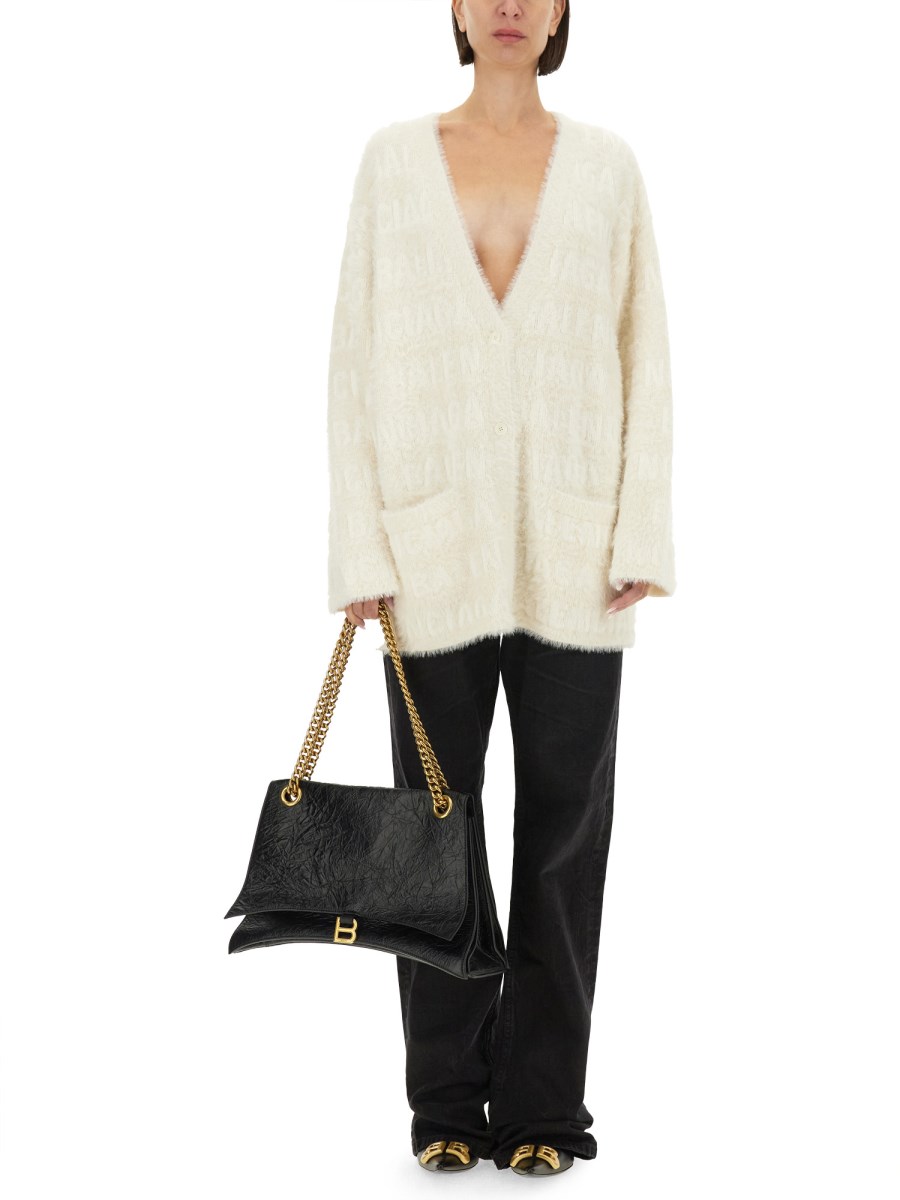 BALENCIAGA CARDIGAN IN LANA CON SCOLLO A V Prezzo Ridotto