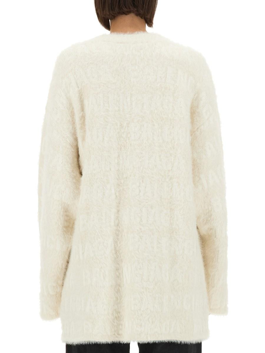BALENCIAGA CARDIGAN IN LANA CON SCOLLO A V Prezzo Ridotto