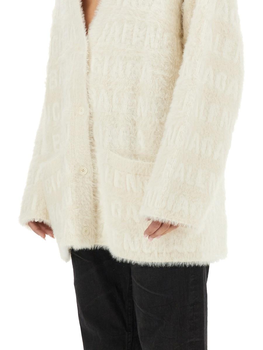 BALENCIAGA CARDIGAN IN LANA CON SCOLLO A V Prezzo Ridotto