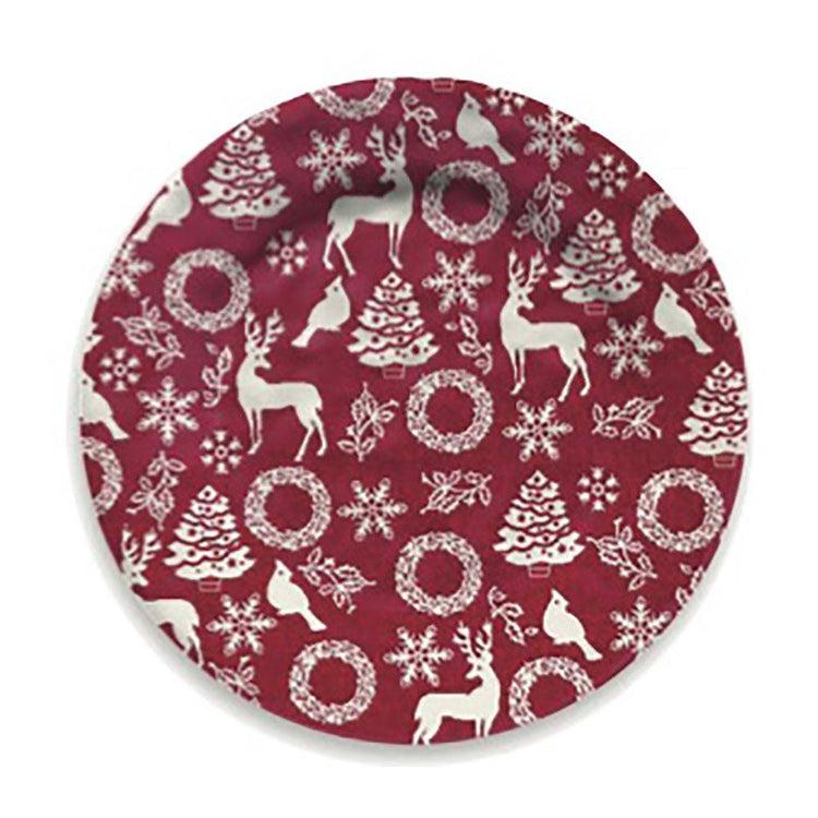 Serafino Zani Piatto Dessert Rosso Natale - conf. 4 piattini Promozione Limitata