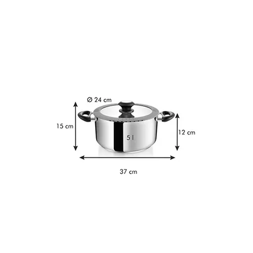 Tescoma CASSERUOLA CON COPERCHIO 24 CM In Linea