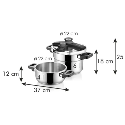 Tescoma SET PENTOLE A PRESSIONE 4+6 L Promozione