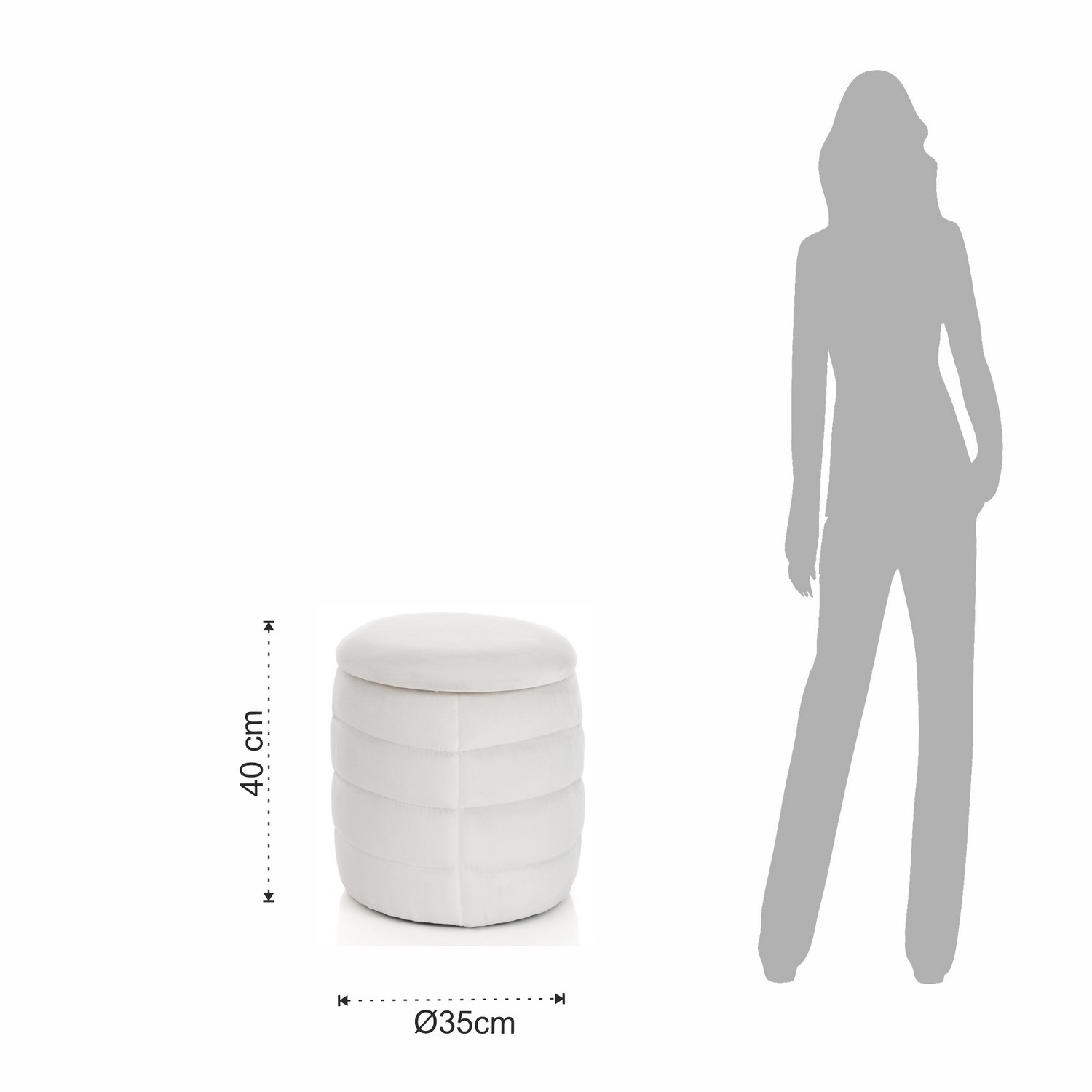 Tomasucci Pouf imbottito contenitore GUM WHITE Spedizione Gratuita