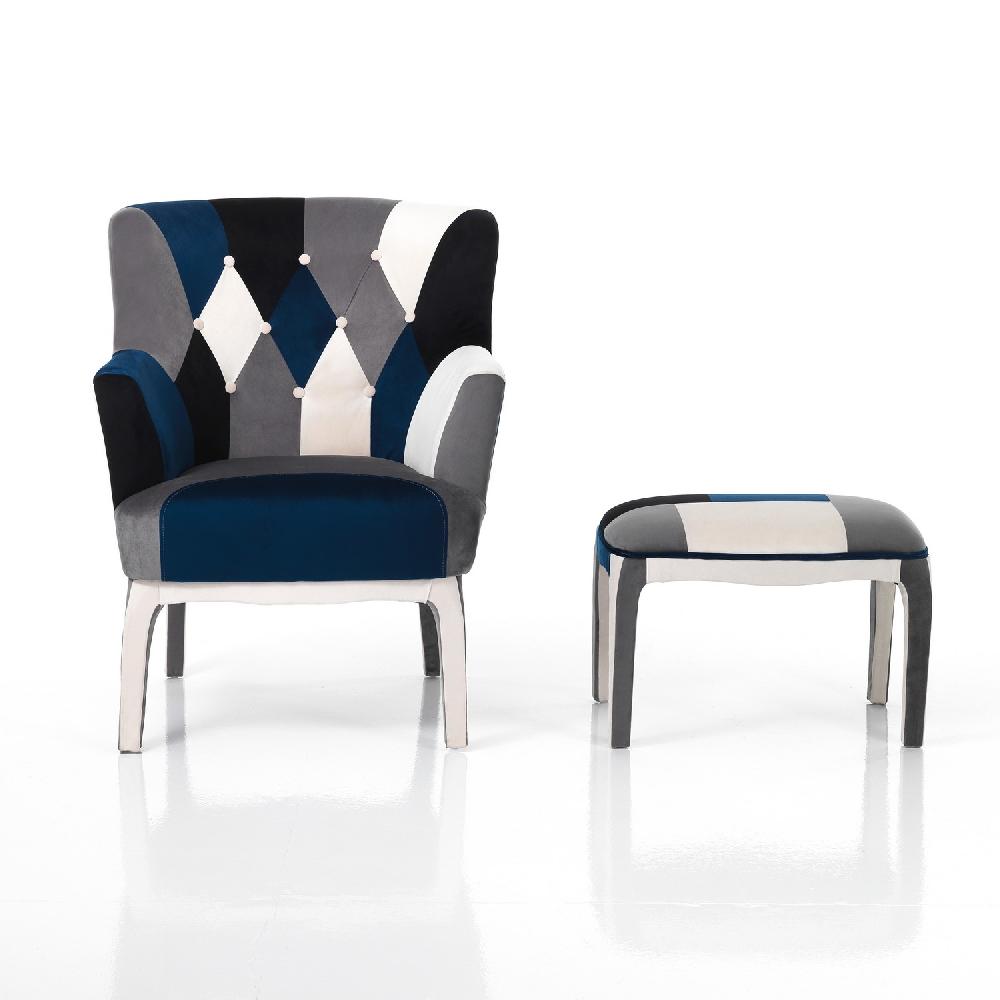 Tomasucci poltrona + pouf KALEIDOS-E BLUE Consegna Veloce