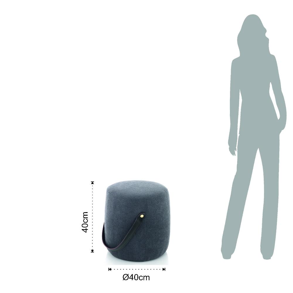 Tomasucci Pouf imbottito DRUM DARK GREY Sottocosto